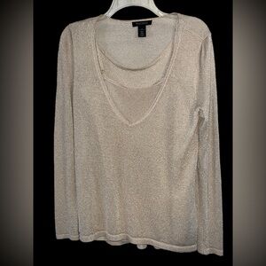 ✨ NWOT White House Black Market  Gold Metallic 2-Piece Sweater Set ✨